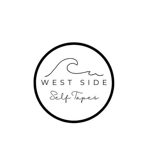 Logo A black and white logo inside of a black circle, with the words West Side Self Tapes below a wave drawn with a single line.